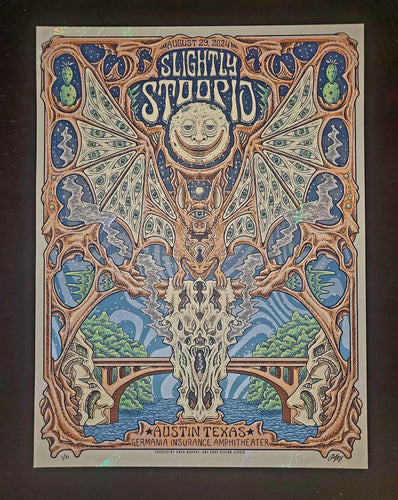 Slightly Stoopid Austin 2024 White Swirl Foil Poster