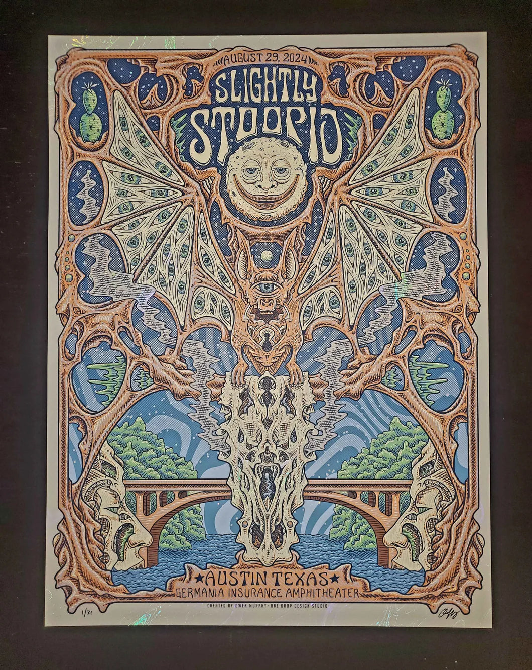 Slightly Stoopid Austin 2024 White Swirl Foil Poster