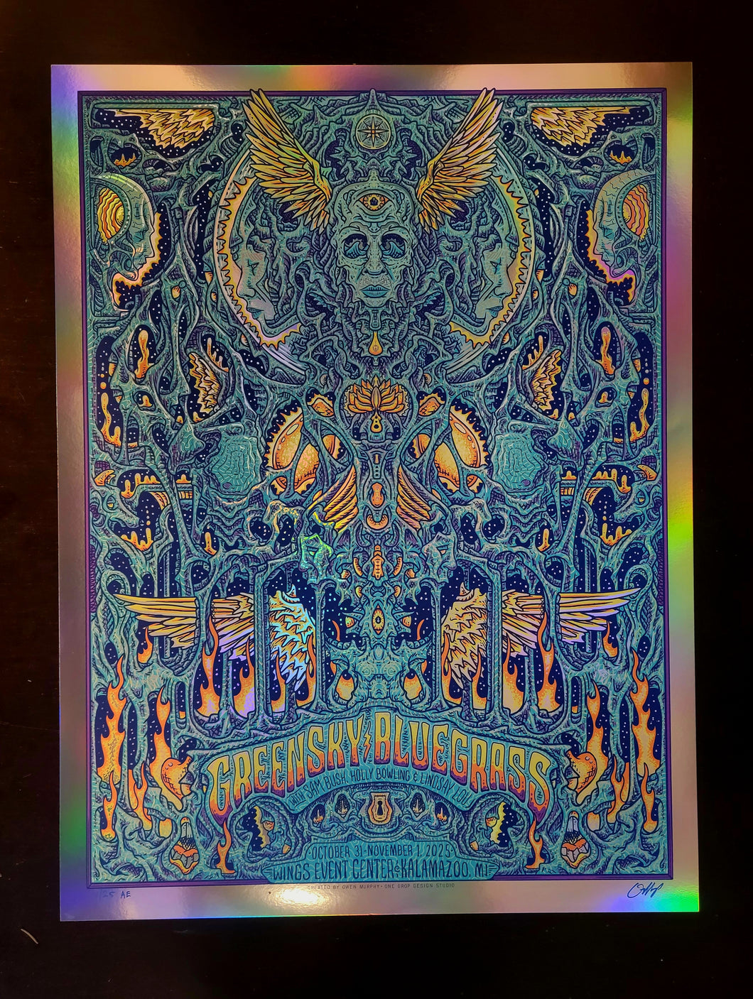 Greensky Bluegrass 25th anniversary Halloween Rainbow Foil