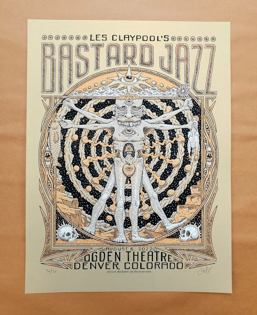 Les Claypool Bastard Jazz Denver Metallic Gold LE 31