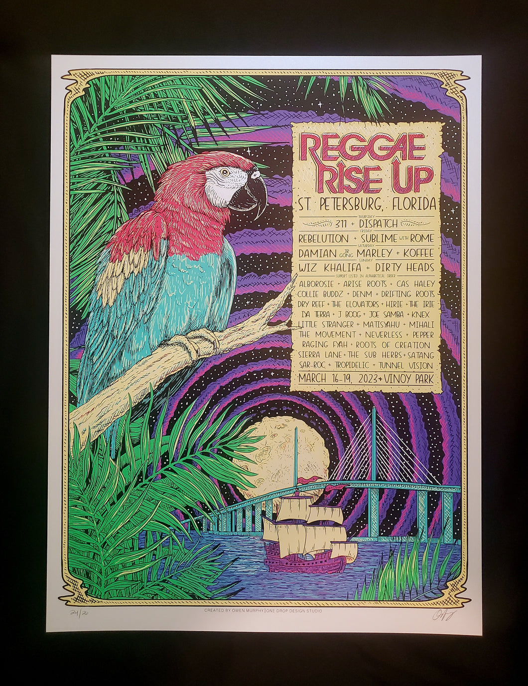 Reggae Rise Up Florida Event Poster- Metallic Pearl Variant LE 26