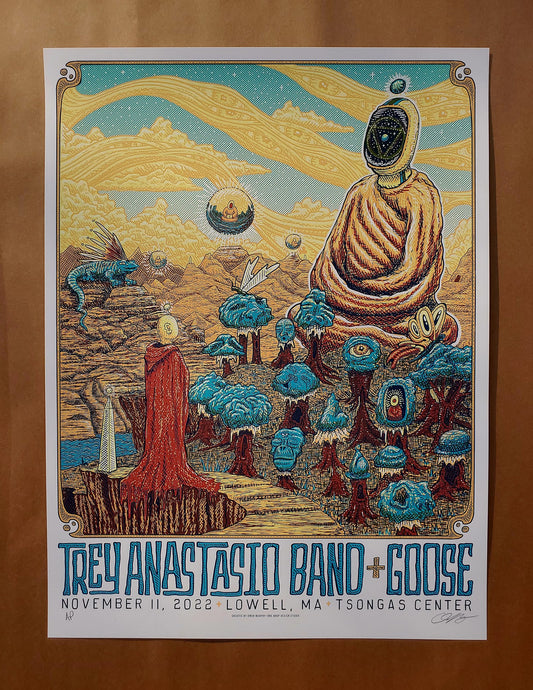 Trey Anastasio Band/Goose Lowell, MA Poster- White Wash AP